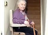 High Quality old lady in stairlift Blank Meme Template