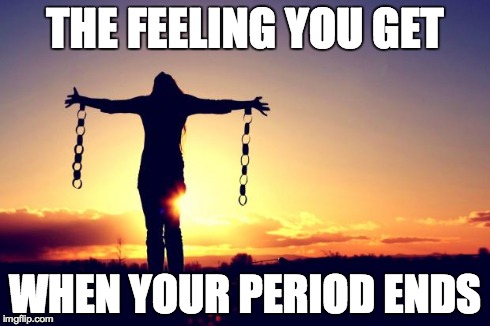 THE FEELING YOU GET WHEN YOUR PERIOD ENDS | image tagged in freedom | made w/ Imgflip meme maker