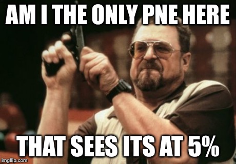 Am I The Only One Around Here Meme | AM I THE ONLY PNE HERE THAT SEES ITS AT 5% | image tagged in memes,am i the only one around here | made w/ Imgflip meme maker