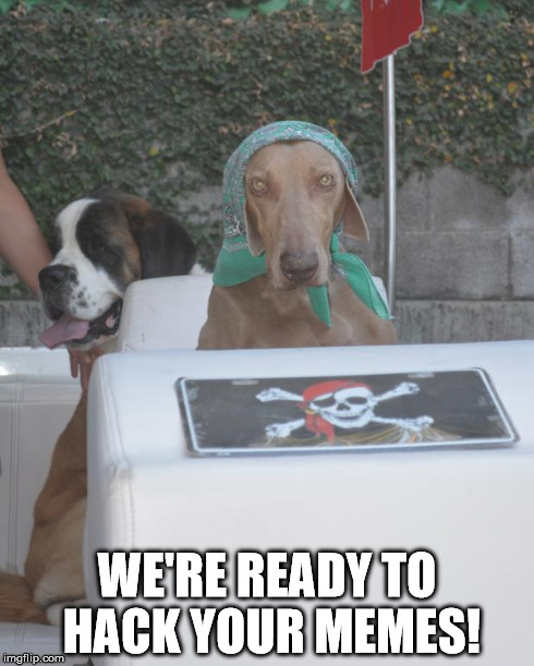 WE'RE READY TO HACK YOUR MEMES! | image tagged in pirates | made w/ Imgflip meme maker