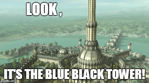 White Gold Tower | LOOK , IT'S THE BLUE BLACK TOWER! | image tagged in white and gold,blue and black,white,gold,blue | made w/ Imgflip meme maker