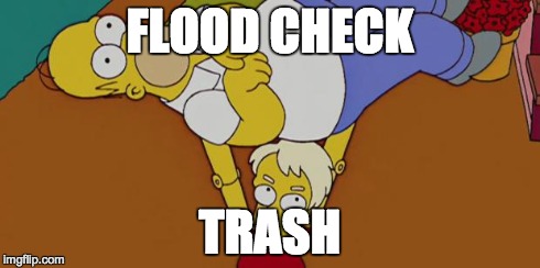 Everybody Is Kung Fu Fighting | FLOOD CHECK TRASH | image tagged in everybody is kung fu fighting | made w/ Imgflip meme maker