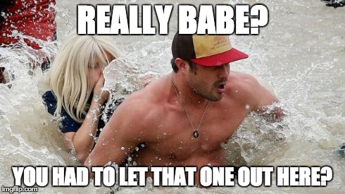 REALLY BABE? YOU HAD TO LET THAT ONE OUT HERE? | image tagged in gagged | made w/ Imgflip meme maker