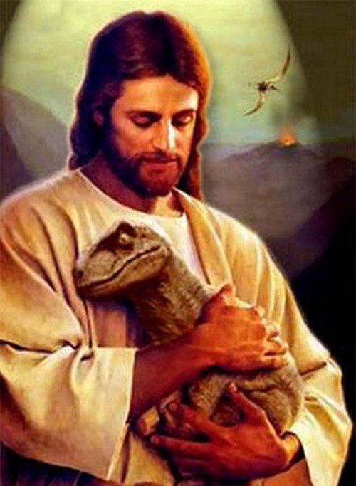 Jesus Dinosaur Blank Meme Template