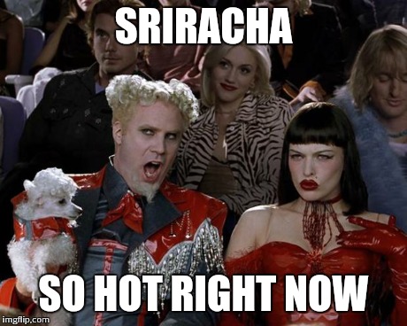 Mugatu So Hot Right Now | SRIRACHA SO HOT RIGHT NOW | image tagged in memes,mugatu so hot right now,AdviceAnimals | made w/ Imgflip meme maker