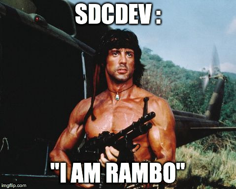 SDCDEV : "I AM RAMBO" | made w/ Imgflip meme maker