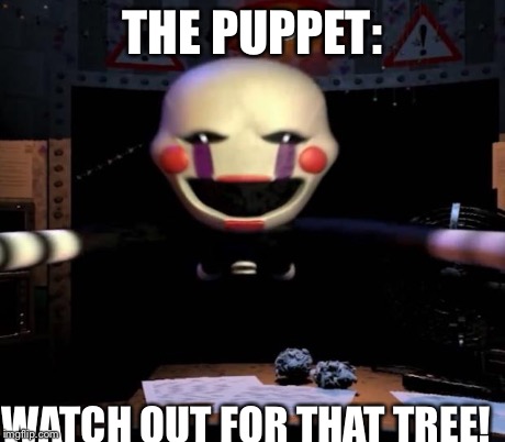 THE PUPPET: WATCH OUT FOR THAT TREE! | image tagged in watch out for that x puppet | made w/ Imgflip meme maker