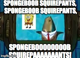 SPONGEBOOB SQUIREPANTS, SPONGEBOOB SQUIREPANTS, SPONGEBOOOOOOOOB SQUIREPAAAAAAANTS! | image tagged in realistic fish head | made w/ Imgflip meme maker