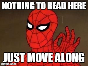 User Template Spiderman | NOTHING TO READ HERE JUST MOVE ALONG | image tagged in user template spiderman | made w/ Imgflip meme maker