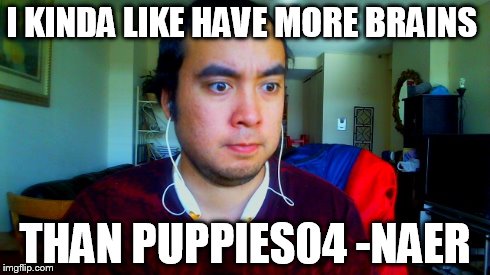 I KINDA LIKE HAVE MORE BRAINS THAN PUPPIES04 -NAER | made w/ Imgflip meme maker