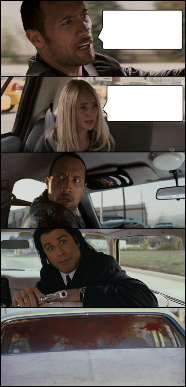 The Rock Driving And Pulp Fiction Meme Generator Imgflip
