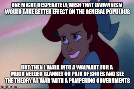 SURE | ONE MIGHT DESPERATELY WISH THAT DARWINISM WOULD TAKE BETTER EFFECT ON THE GENERAL POPULOUS BUT THEN I WALK INTO A WALMART FOR A MUCH NEEDED  | image tagged in sure | made w/ Imgflip meme maker