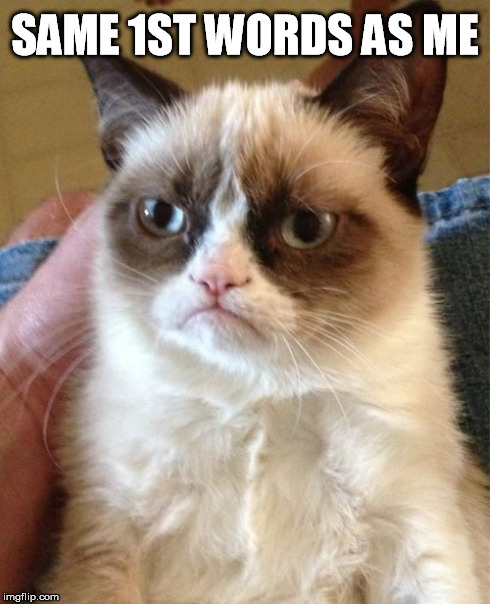 Grumpy Cat Meme | SAME 1ST WORDS AS ME | image tagged in memes,grumpy cat | made w/ Imgflip meme maker