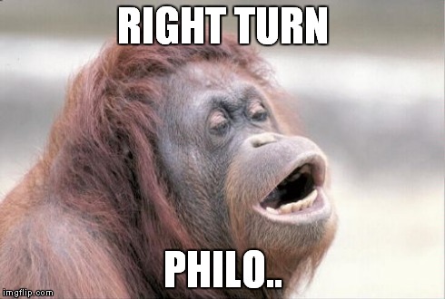 Monkey OOH Meme | RIGHT TURN PHILO.. | image tagged in memes,monkey ooh | made w/ Imgflip meme maker