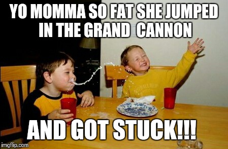 Yo Mamas So Fat | YO MOMMA SO FAT SHE JUMPED IN THE GRAND  CANNON AND GOT STUCK!!! | image tagged in memes,yo mamas so fat | made w/ Imgflip meme maker