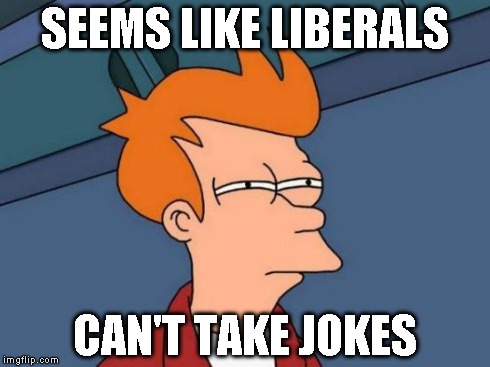 Futurama Fry Meme | SEEMS LIKE LIBERALS CAN'T TAKE JOKES | image tagged in memes,futurama fry | made w/ Imgflip meme maker