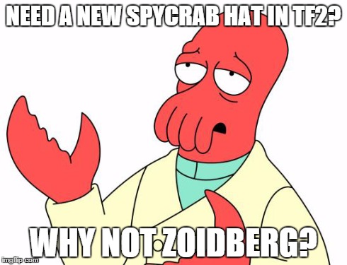 Futurama Zoidberg | NEED A NEW SPYCRAB HAT IN TF2? WHY NOT ZOIDBERG? | image tagged in memes,futurama zoidberg | made w/ Imgflip meme maker