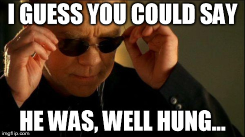 horatio csi | I GUESS YOU COULD SAY HE WAS, WELL HUNG... | image tagged in horatio csi | made w/ Imgflip meme maker