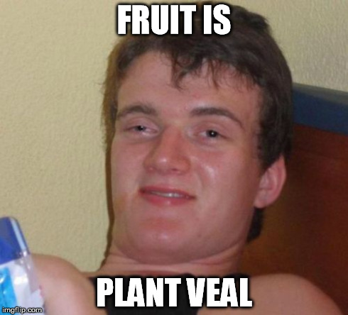 10 Guy | FRUIT IS PLANT VEAL | image tagged in memes,10 guy | made w/ Imgflip meme maker