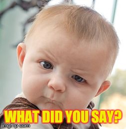 Skeptical Baby | WHAT DID YOU SAY? | image tagged in memes,skeptical baby | made w/ Imgflip meme maker