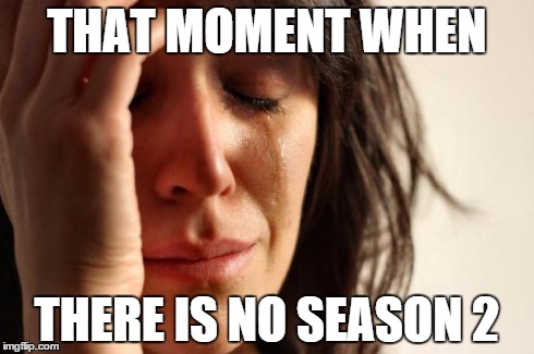 First World Problems | THAT MOMENT WHEN THERE IS NO SEASON 2 | image tagged in memes,first world problems | made w/ Imgflip meme maker