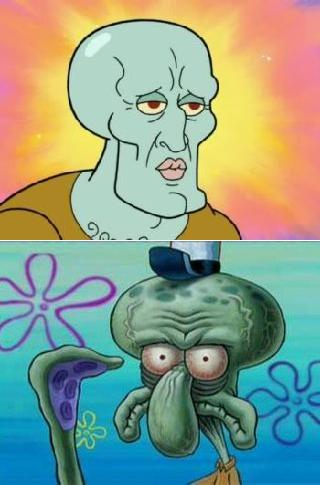 High Quality Squidward Blank Meme Template