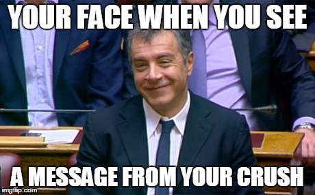 YOUR FACE WHEN YOU SEE A MESSAGE FROM YOUR CRUSH | image tagged in crush,smile | made w/ Imgflip meme maker
