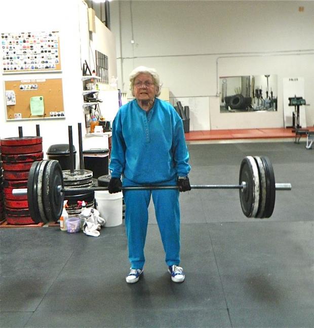 Old person deadlifting Blank Meme Template