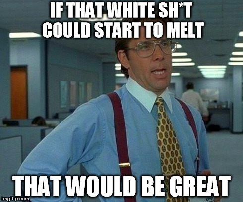 That Would Be Great Meme | IF THAT WHITE SH*T COULD START TO MELT THAT WOULD BE GREAT | image tagged in memes,that would be great | made w/ Imgflip meme maker