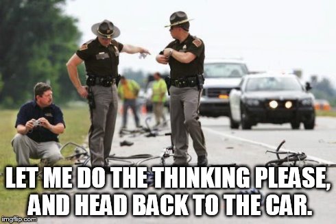 LET ME DO THE THINKING PLEASE, AND HEAD BACK TO THE CAR. | image tagged in highpo | made w/ Imgflip meme maker