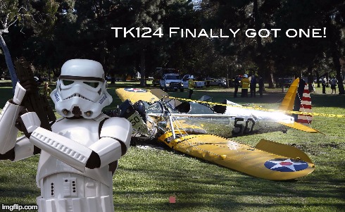 . | image tagged in star wars,harrison ford's plane | made w/ Imgflip meme maker
