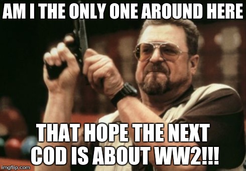 Am I The Only One Around Here Meme | AM I THE ONLY ONE AROUND HERE THAT HOPE THE NEXT COD IS ABOUT WW2!!! | image tagged in memes,am i the only one around here | made w/ Imgflip meme maker