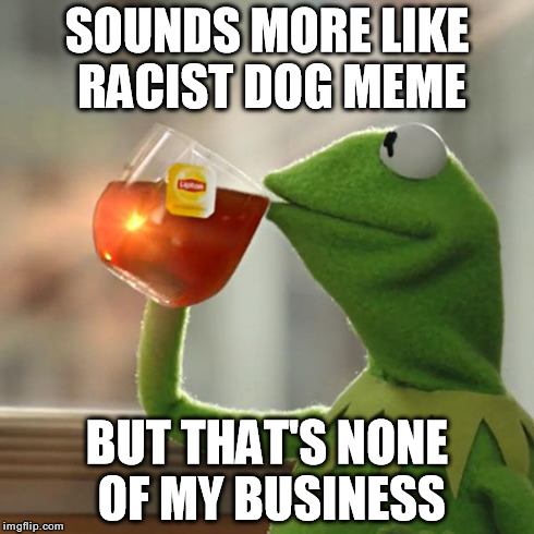 But That's None Of My Business Meme | SOUNDS MORE LIKE RACIST DOG MEME BUT THAT'S NONE OF MY BUSINESS | image tagged in memes,but thats none of my business,kermit the frog | made w/ Imgflip meme maker