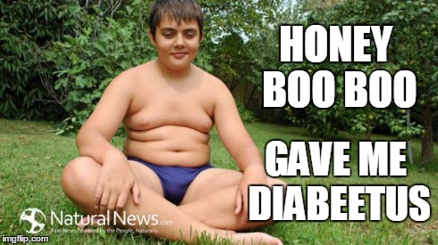 Fat Boy Sitting | HONEY BOO BOO GAVE ME DIABEETUS | image tagged in fat boy sitting | made w/ Imgflip meme maker