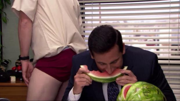 High Quality The Office Michael Scott Happiest Day Watermelon Blank Meme Template