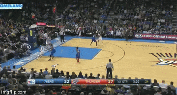 Russell Westbrook Dunk | image tagged in gifs,russell westbrook,oklahoma city thunder,dunk,nba,basketball | made w/ Imgflip video-to-gif maker