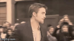 Rob- hot damn!  | image tagged in gifs,robert pattinson,twilight | made w/ Imgflip video-to-gif maker