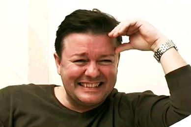 Laughing Ricky Gervais Blank Meme Template