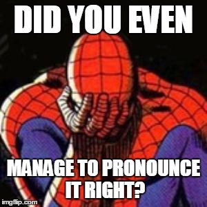 Spiderman Facepalm  | DID YOU EVEN MANAGE TO PRONOUNCE IT RIGHT? | image tagged in spiderman facepalm  | made w/ Imgflip meme maker
