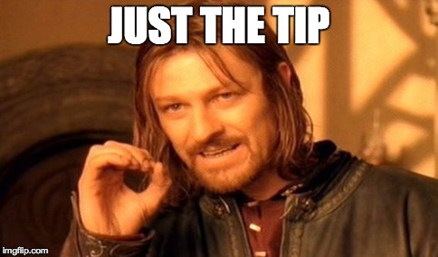One Does Not Simply | JUST THE TIP | image tagged in memes,one does not simply | made w/ Imgflip meme maker