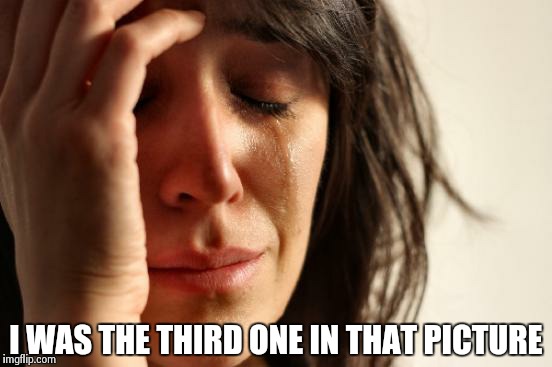 First World Problems Meme | I WAS THE THIRD ONE IN THAT PICTURE | image tagged in memes,first world problems | made w/ Imgflip meme maker