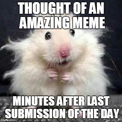 Arg | THOUGHT OF AN AMAZING MEME MINUTES AFTER LAST SUBMISSION OF THE DAY | image tagged in stressed mouse,meme,submission,annoyed,genius,remember | made w/ Imgflip meme maker