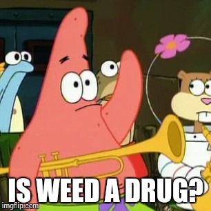No Patrick Meme | IS WEED A DRUG? | image tagged in memes,no patrick,AdviceAnimals | made w/ Imgflip meme maker