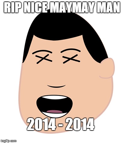 RIP NICE MAYMAY MAN 2014 - 2014 | image tagged in 4ChanMeta | made w/ Imgflip meme maker