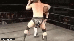 Standing Falcon Arrow | image tagged in gifs,wrestling | made w/ Imgflip video-to-gif maker