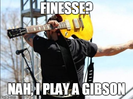 Rockstar Rick | FINESSE? NAH, I PLAY A GIBSON | image tagged in rockstar rick | made w/ Imgflip meme maker