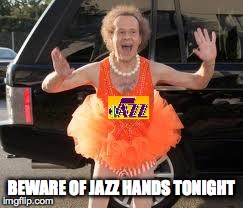 Jazz Hands | BEWARE OF JAZZ HANDS TONIGHT | image tagged in richard simmons | made w/ Imgflip meme maker