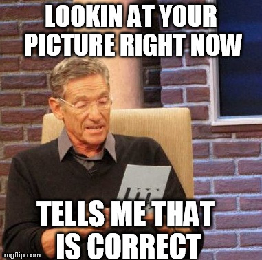 Maury Lie Detector Meme | LOOKIN AT YOUR PICTURE RIGHT NOW TELLS ME THAT IS CORRECT | image tagged in memes,maury lie detector | made w/ Imgflip meme maker