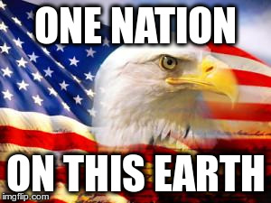 American Flag | ONE NATION ON THIS EARTH | image tagged in american flag | made w/ Imgflip meme maker