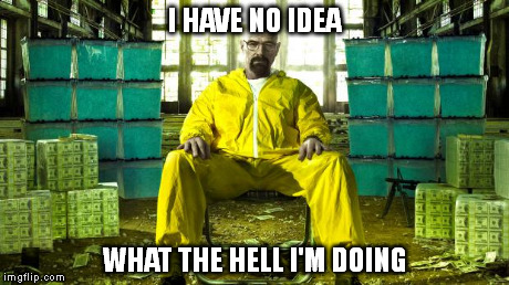 Breaking Bad | I HAVE NO IDEA WHAT THE HELL I'M DOING | image tagged in breaking bad | made w/ Imgflip meme maker
